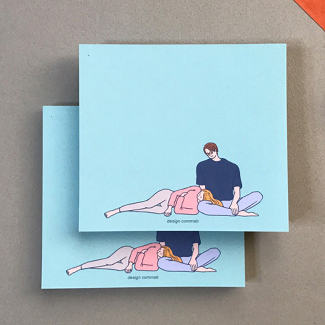 Memowang pastel couple illustration memo pad 