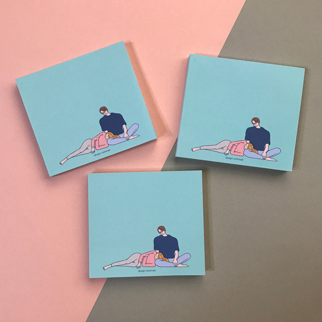 Memowang pastel couple illustration memo pad 