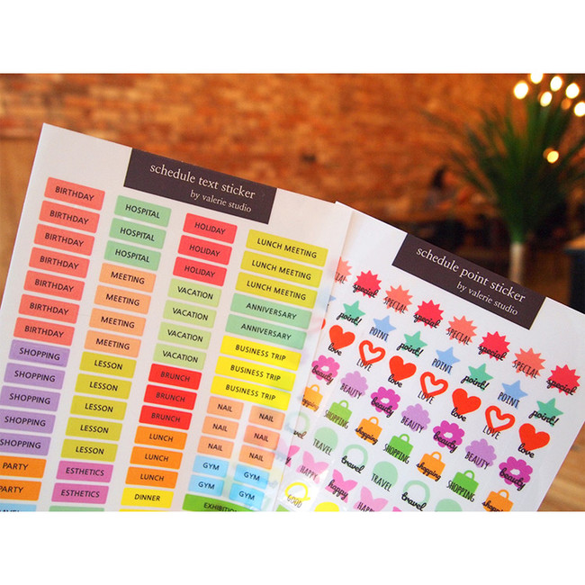 Valerie studio schedule point text deco clear sticker 