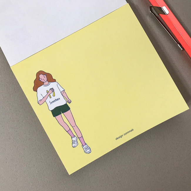 Memowang pastel girl illustration memo pad 