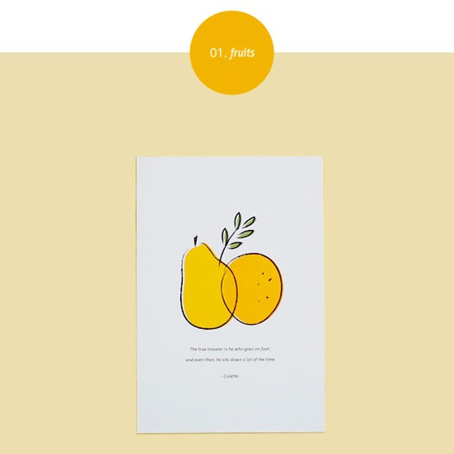 Fruits - Dash and Dot Ordinary illustration message postcard