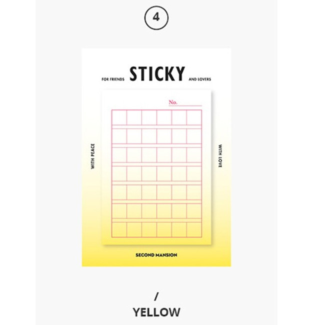 Yellow - Second Mansion Gradation squared manuscript sticky it memo note