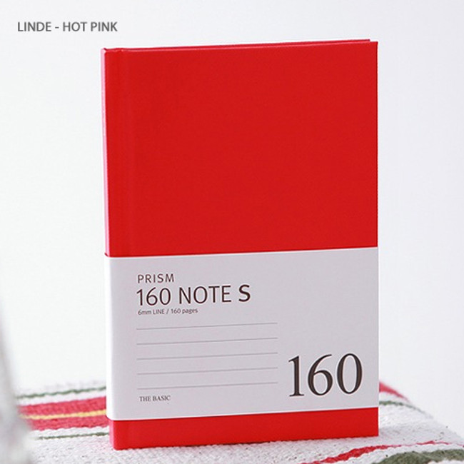 Hot pink - Indigo Prism 160 pages small lined grid notebook