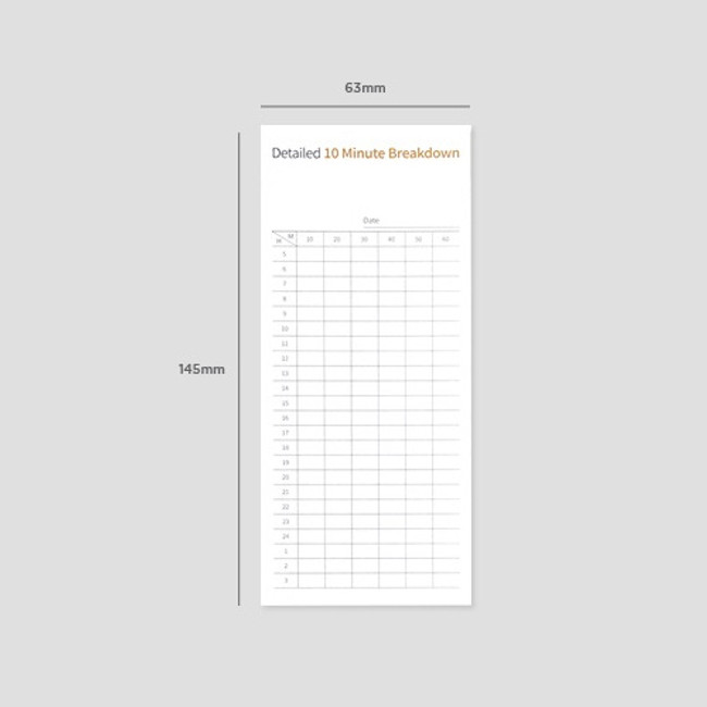 Size - Gungmangzeung The Memo detailed 10 minute breakdown planner notepad