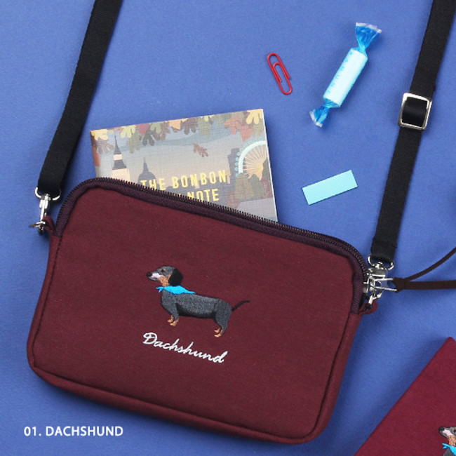 Dachshund - Tailorbird pastel side crossbody bag