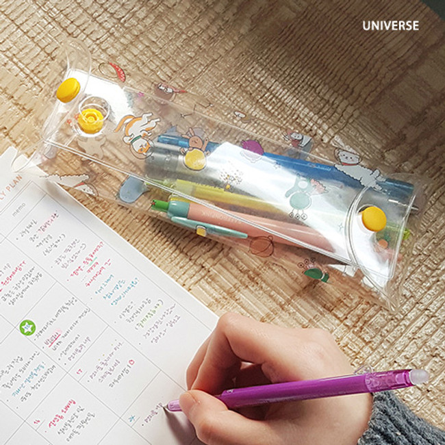 Universe - Buri universe strawberry clear folding pencil case