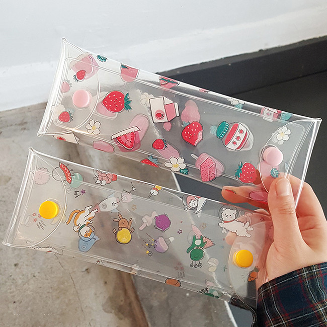 Buri universe strawberry clear folding pencil case