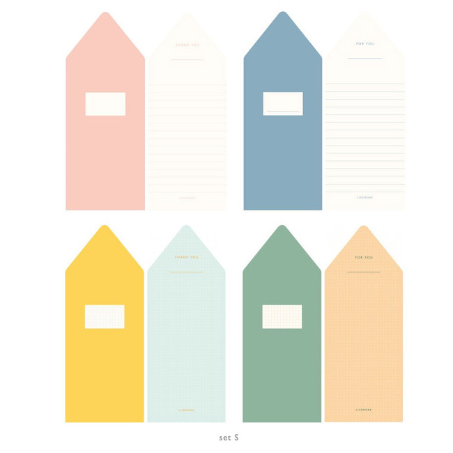 S size - Livework Simple pastel folded card set