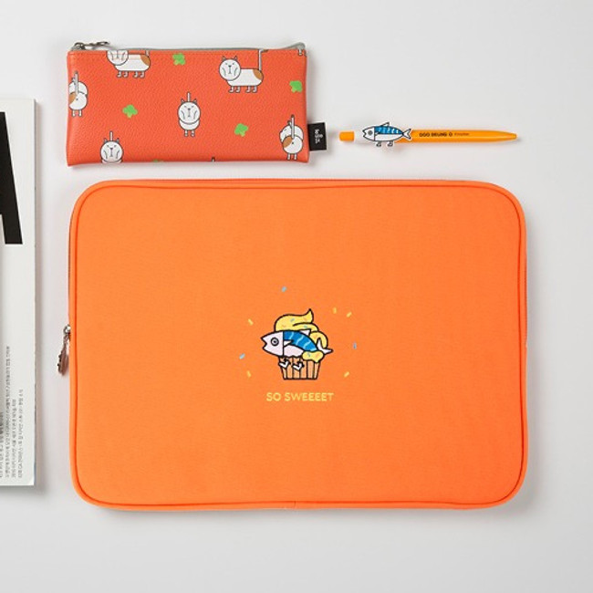 Orange - DESIGN IVY Ggo deung o eco friendly 13 inches laptop pouch case