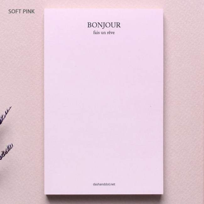 Soft pink - Dash and Dot Bonjour memo writing notepad 100 sheets