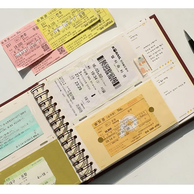 Ticket pocket - Spiral bound slip in pocket ticket book album