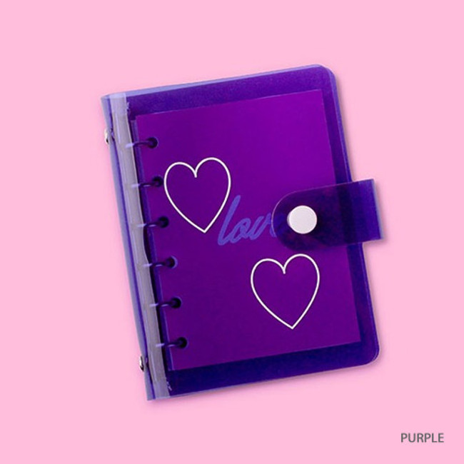 Purple - Retro 6-ring small graph grid notebook