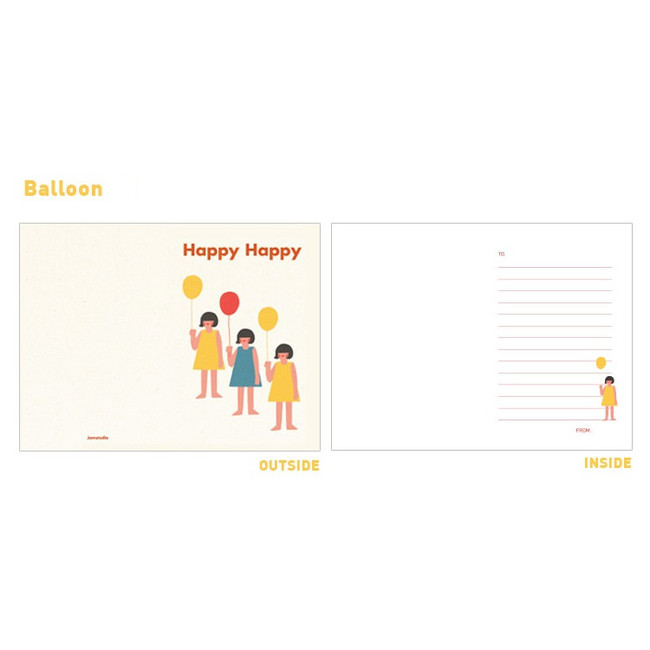 Balloon - Jam studio Jam birthday card with envelope