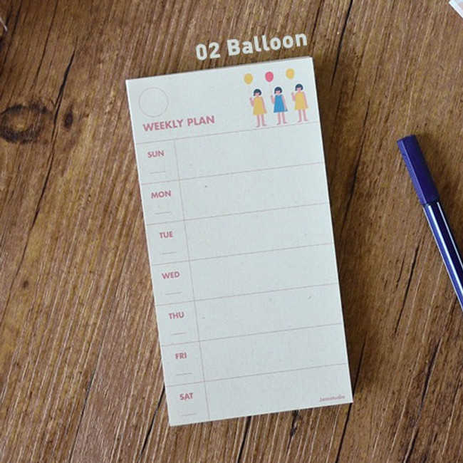 Balloon - Jam studio Jam undated weekly planner notepad