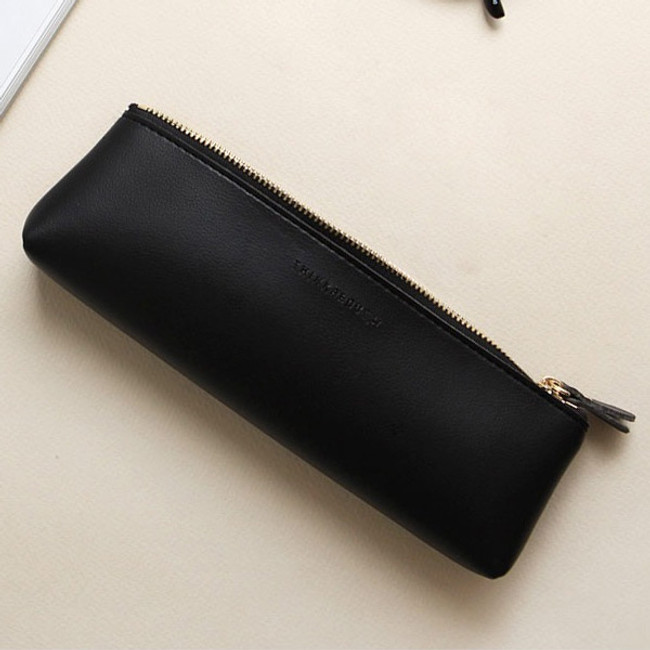 Black - Think about triangle zipper pencil case
