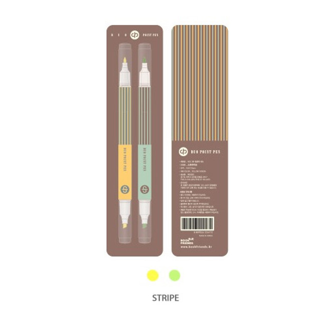 Stripe - World literature double ended highlighter chisel/fine point set