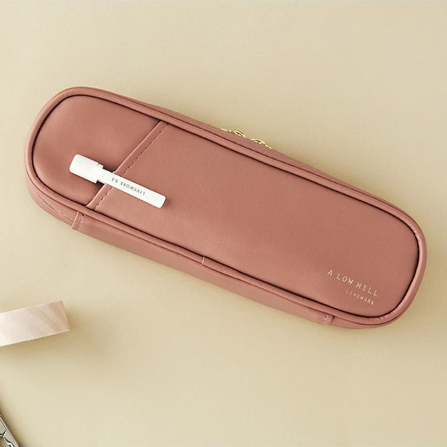 Indi pink - Livework A low hill basic pocket zip around pencil case