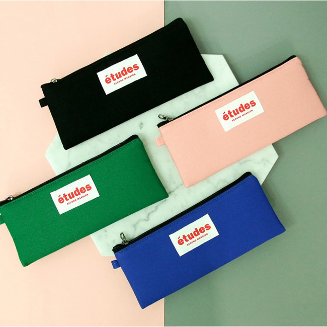 Etudes flat cotton pencil pouch