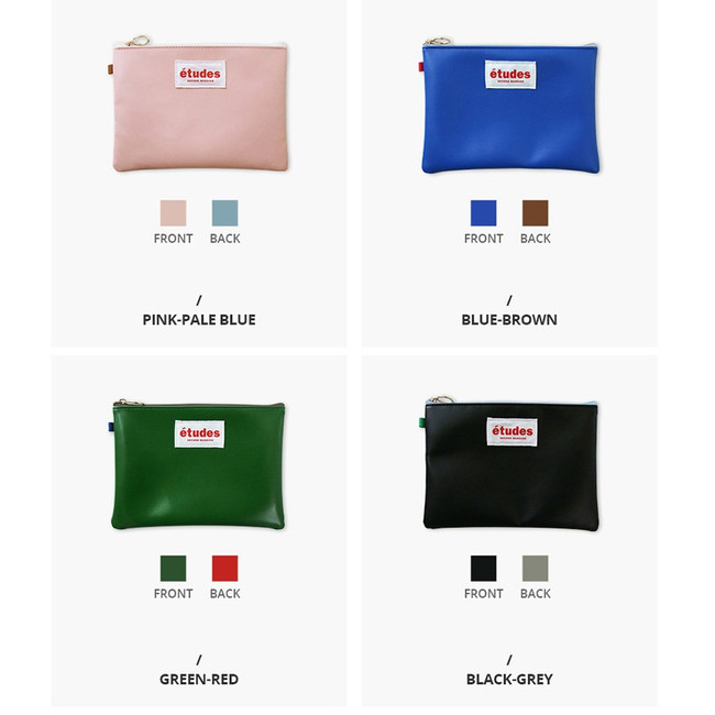 Colors of Etudes two tone color medium zipper pouch