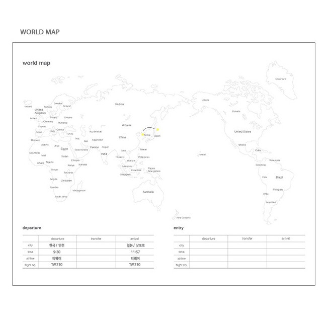 World map - Poche voyage travel planner notebook