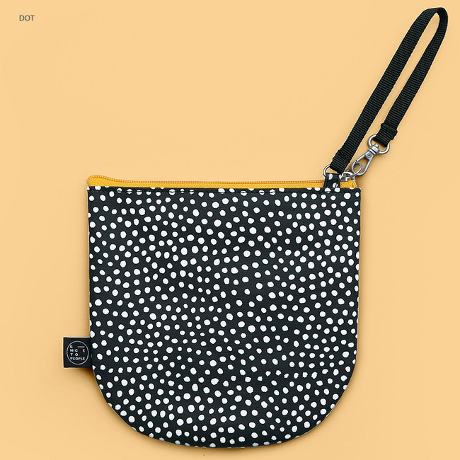 Dot - BNTP Semicircle medium zipper pouch with strap