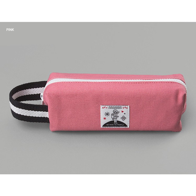 Pink - BNTP Hey you zipper pencil case with strap