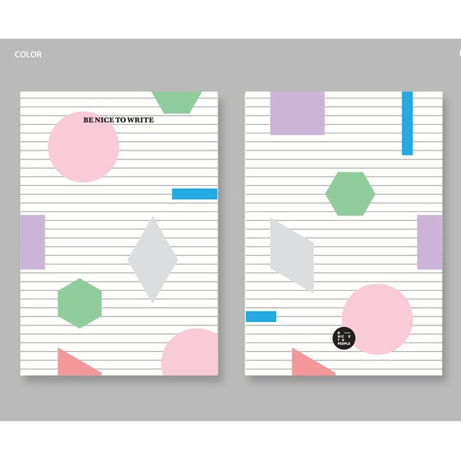 Color - Lined pages - BNTP Be nice to write shape lined notebook