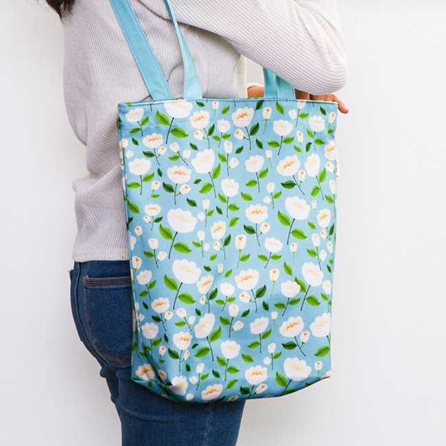 New camellia - Pattern canvas shoulder bag
