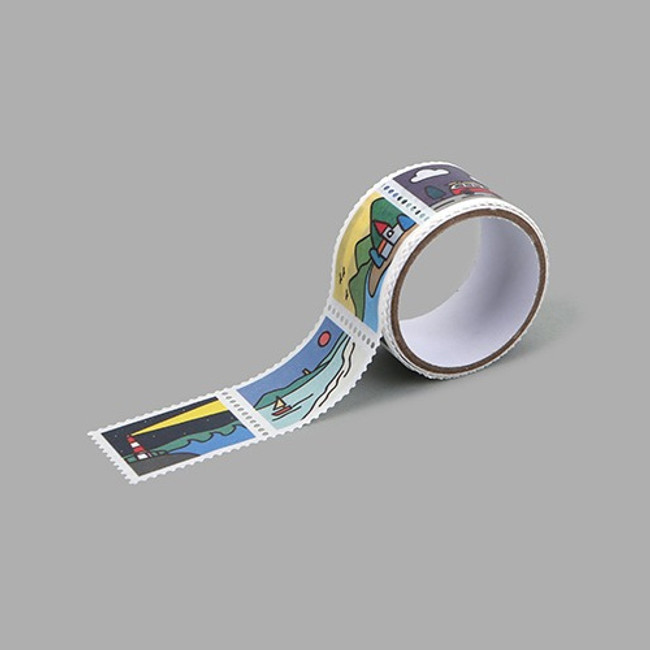 Landscape deco single stamp masking tape