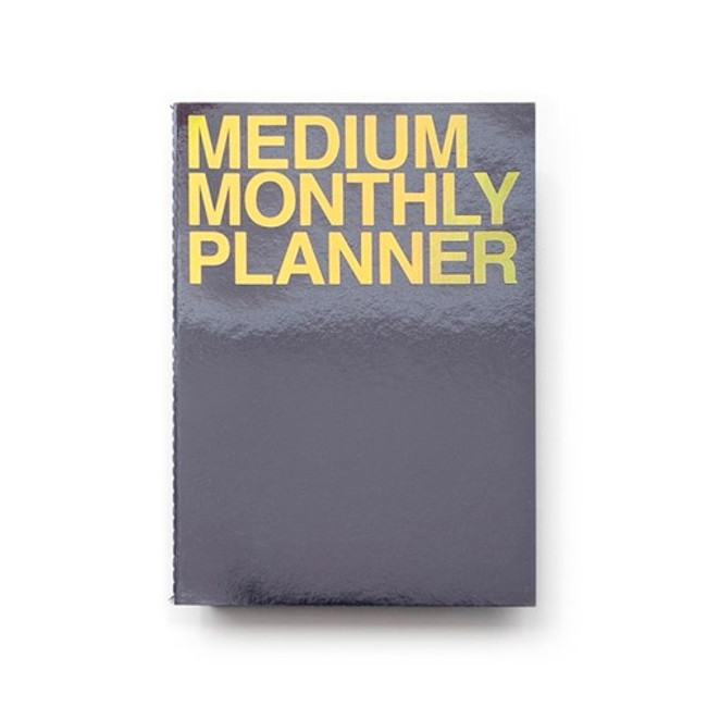 Metal black - Medium 16 months undated monthly planner