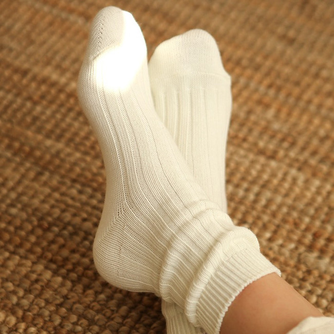 Ivory - Dailylike Comfortable yours for life knit rib women socks