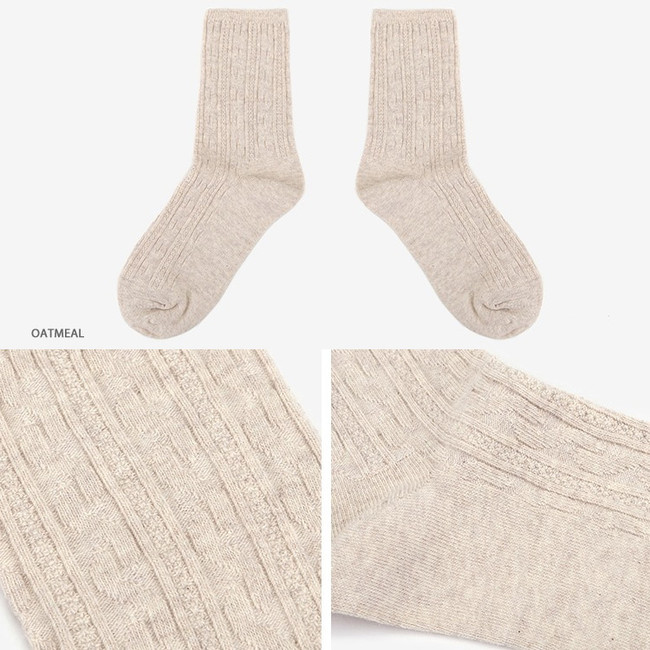 Oatmeal - Dailylike Comfortable yours for life lycra twist women socks