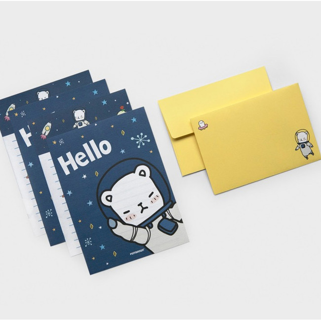 Cute illustration small letter paper and envelope set