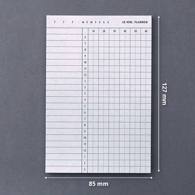 Size of 10 minutes daily plan memo notepad