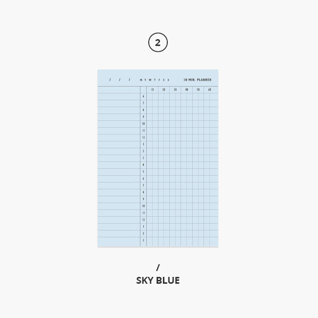 Sky blue - 10 minutes daily plan memo notepad
