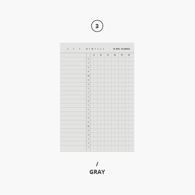 Gray - 10 minutes daily plan memo notepad