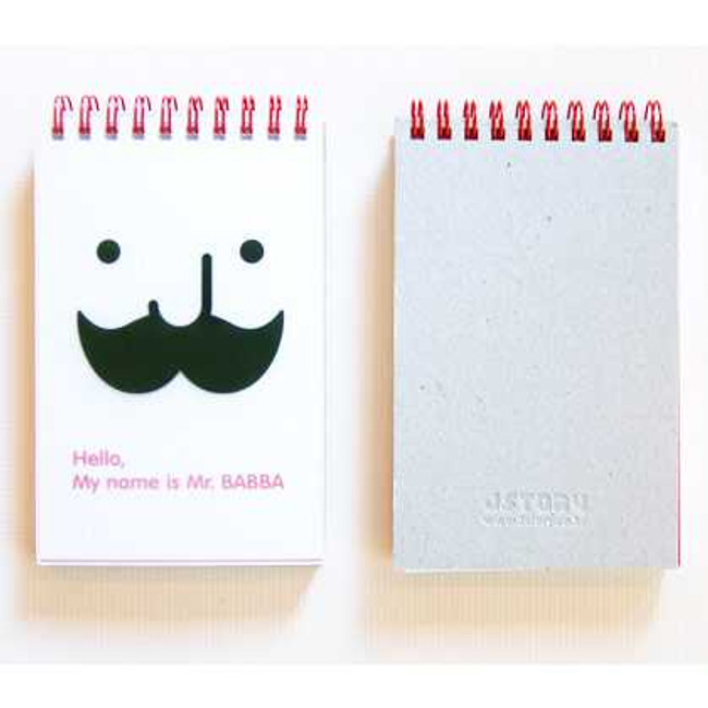 Cute Mr.BABBA twin ring handy notebook - Small