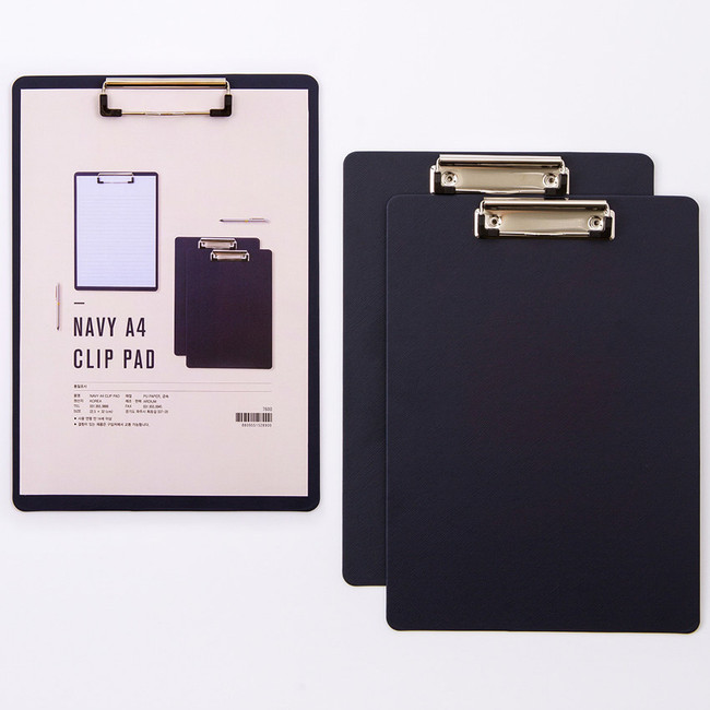 Ardium Navy A4 size clipboard with low profile clip