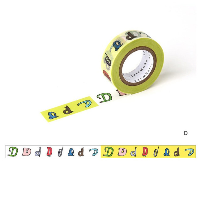 D - Livework Jam Jam alphabet A-N single deco masking tape