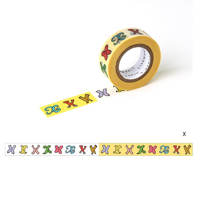 X - Livework Jam Jam alphabet O-Z single deco masking tape