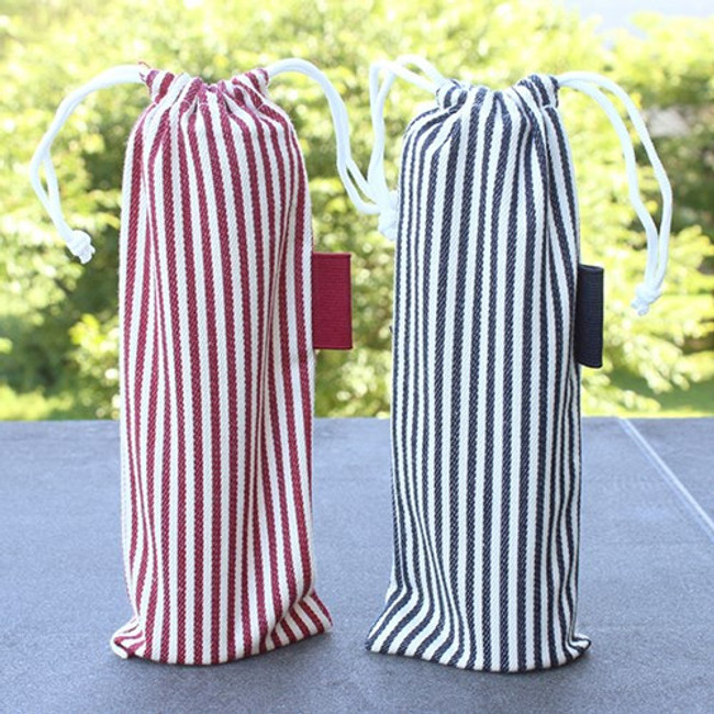 Bookfriends Stripe medium drawstring pouch