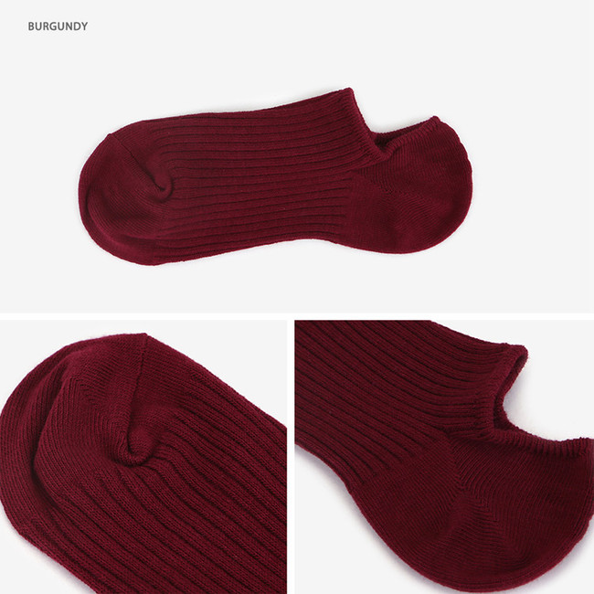 Burgundy - Dailylike Daily basic women no show socks