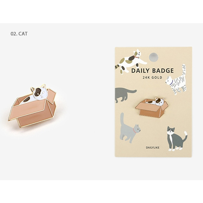 02 Cat - Dailylike Daily 24k gold plated badge