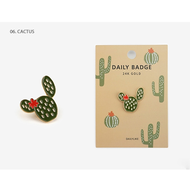 06 Cactus - Dailylike Daily 24k gold plated badge