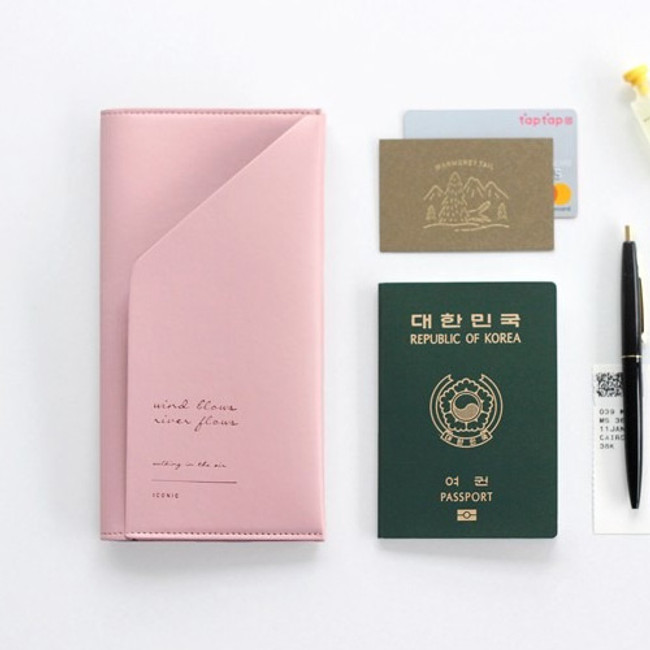 Pink -Iconic Slit passport cover case holder wallet