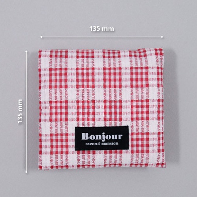 Size - Bonjour check pattern sanitary pad holder cotton pouch