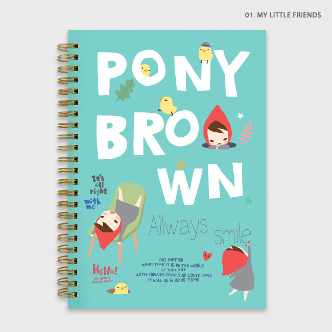 My little friends - Cute illustration A5 spiral lined notebook