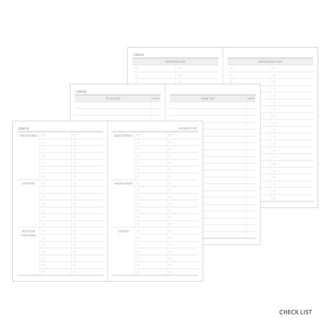 Checklist - O-check Light travel daily planner notebook