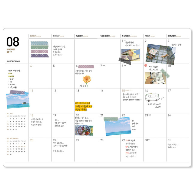 Monthly plan - 2019 Simple dated daily large planner