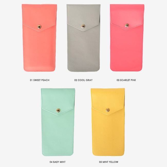 Color - Lovelyborn synthetic leather pocket pencil case